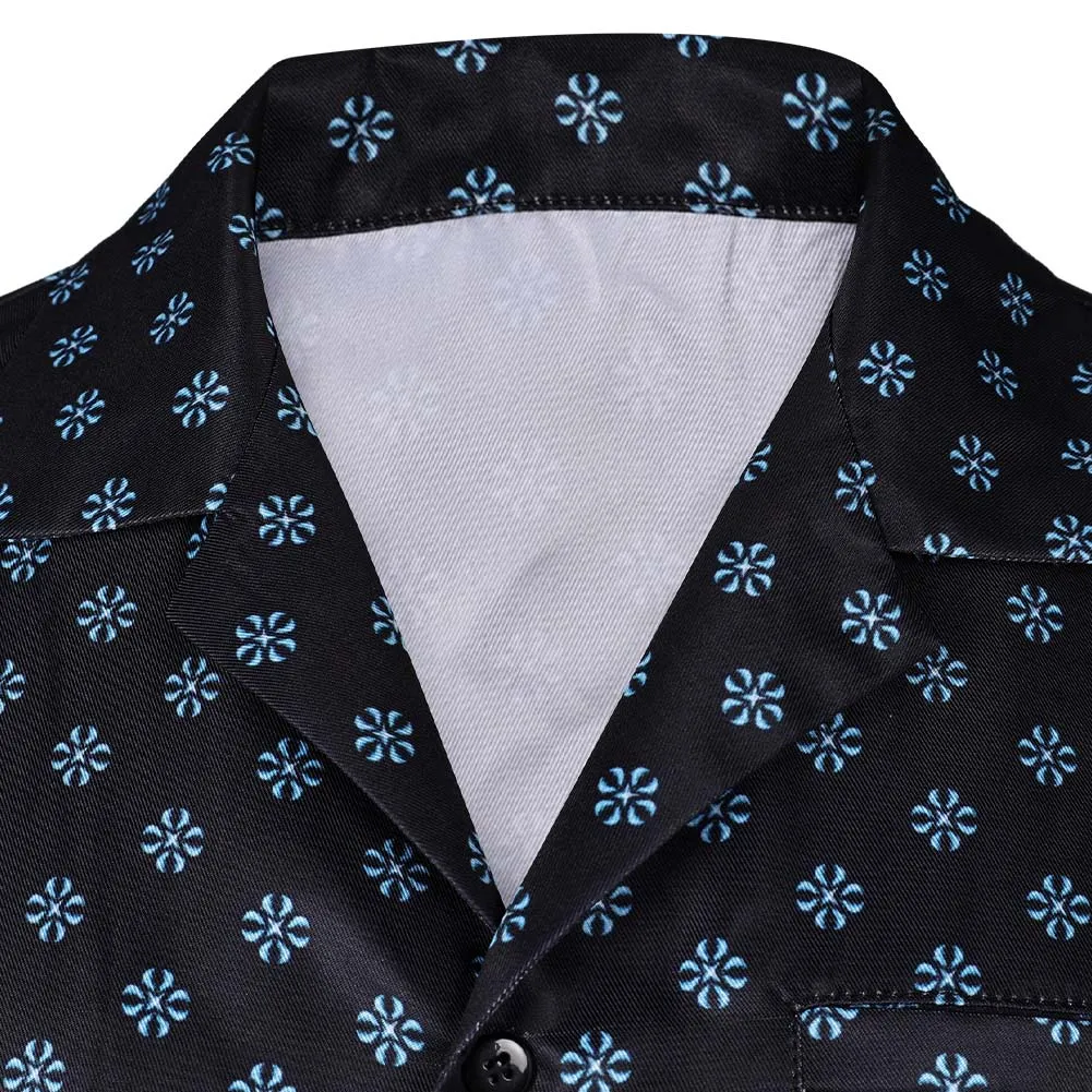 Road House Dalton Movie Character Black Polka Dots Button Shirt Cosplay Costume