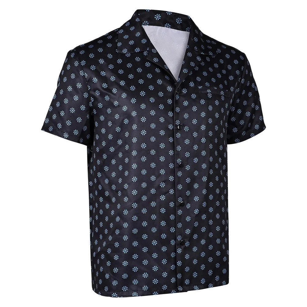 Road House Dalton Movie Character Black Polka Dots Button Shirt Cosplay Costume