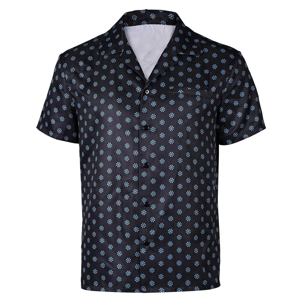 Road House Dalton Movie Character Black Polka Dots Button Shirt Cosplay Costume