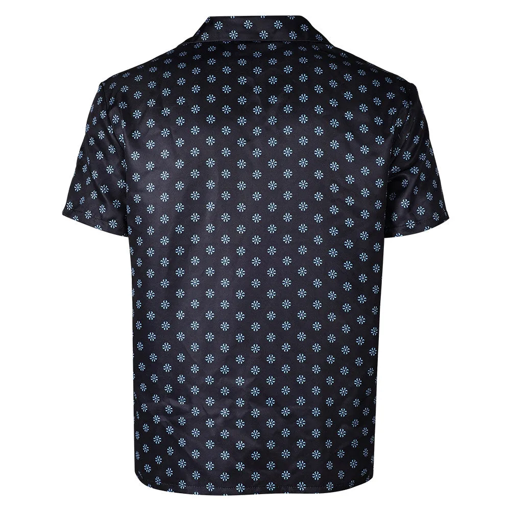 Road House Dalton Movie Character Black Polka Dots Button Shirt Cosplay Costume