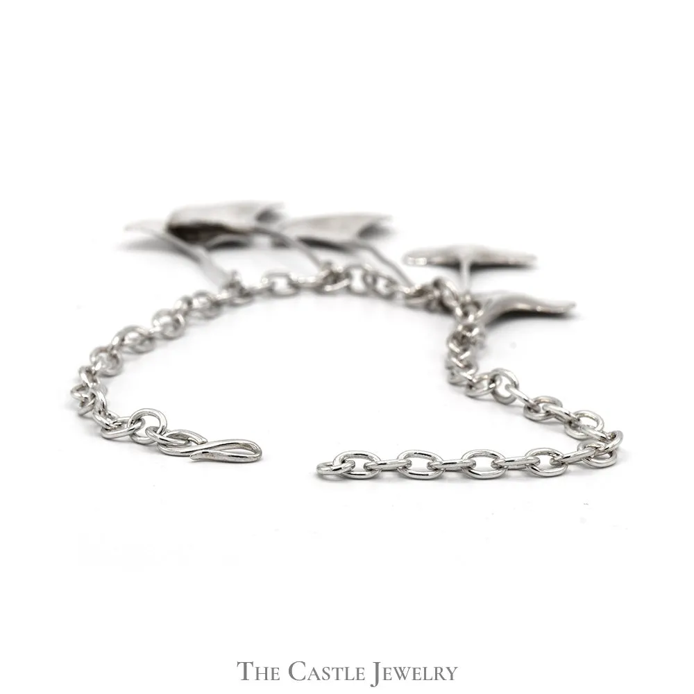 Robert Lee Morris Multi Stingray Sterling Silver Necklace with Toggle Clasp