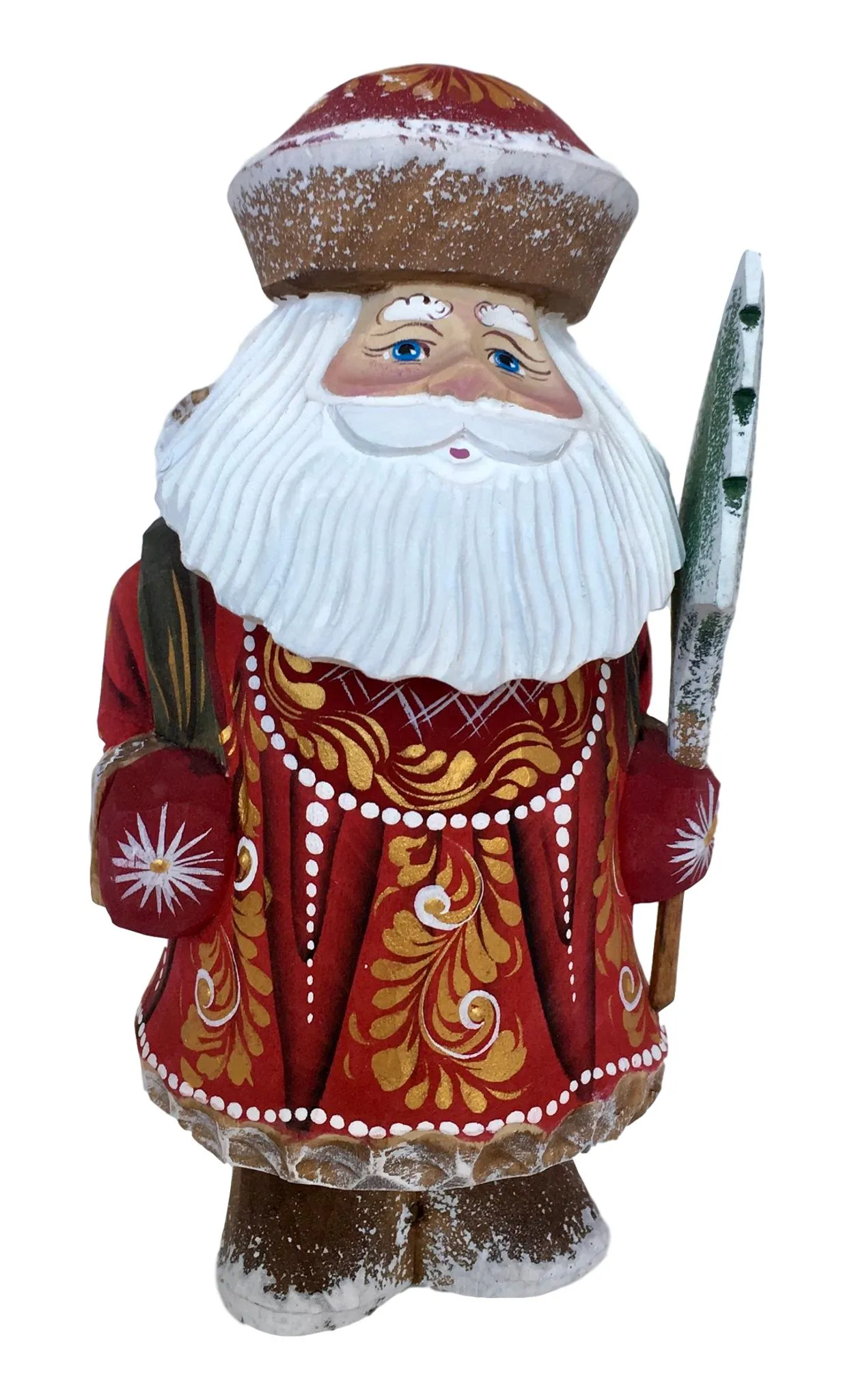 Russian Father Frost with backpack