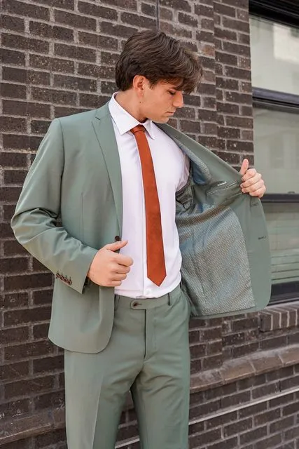 Sage Green Premium Suit Pants