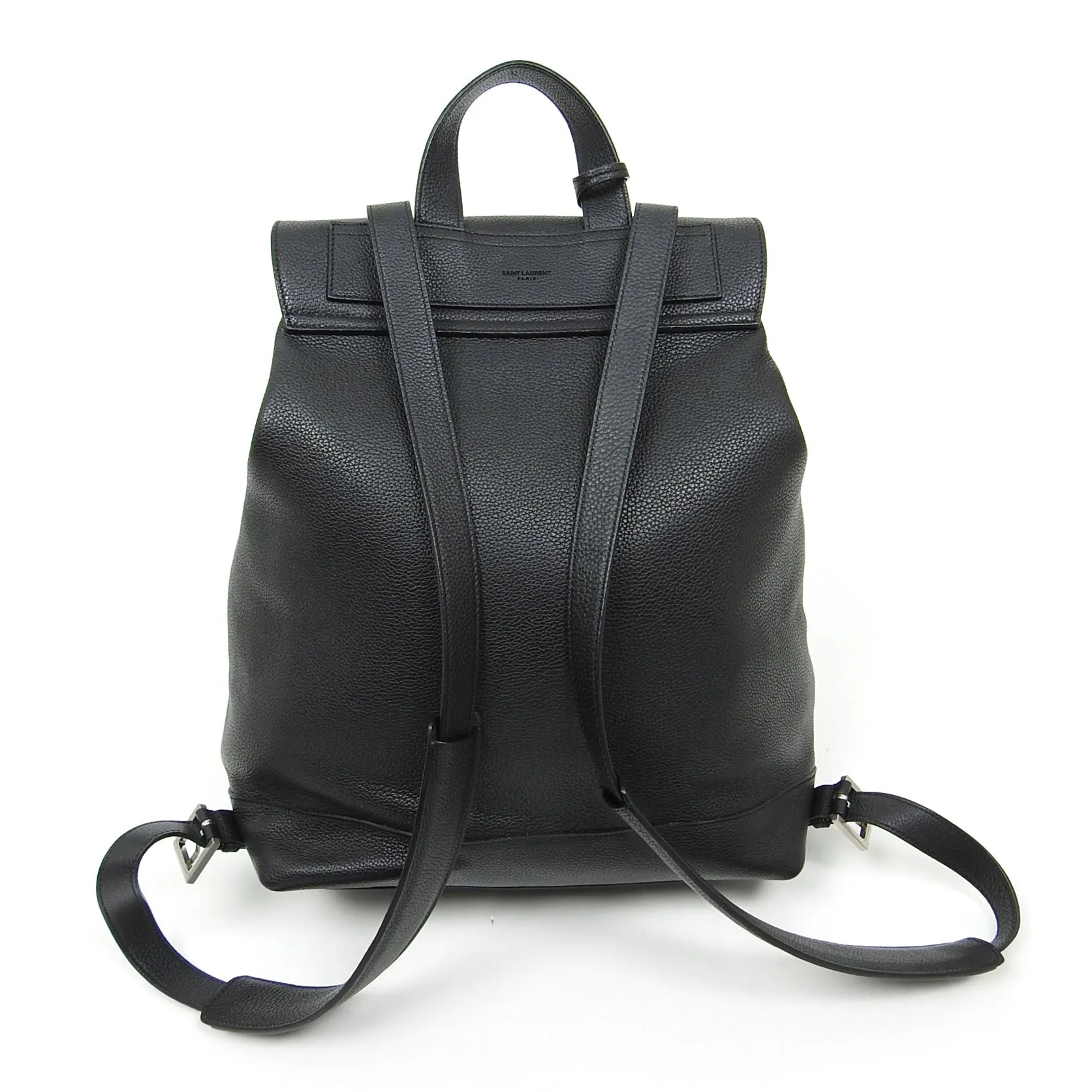 Saint Laurent Black Grained Leather Backpack