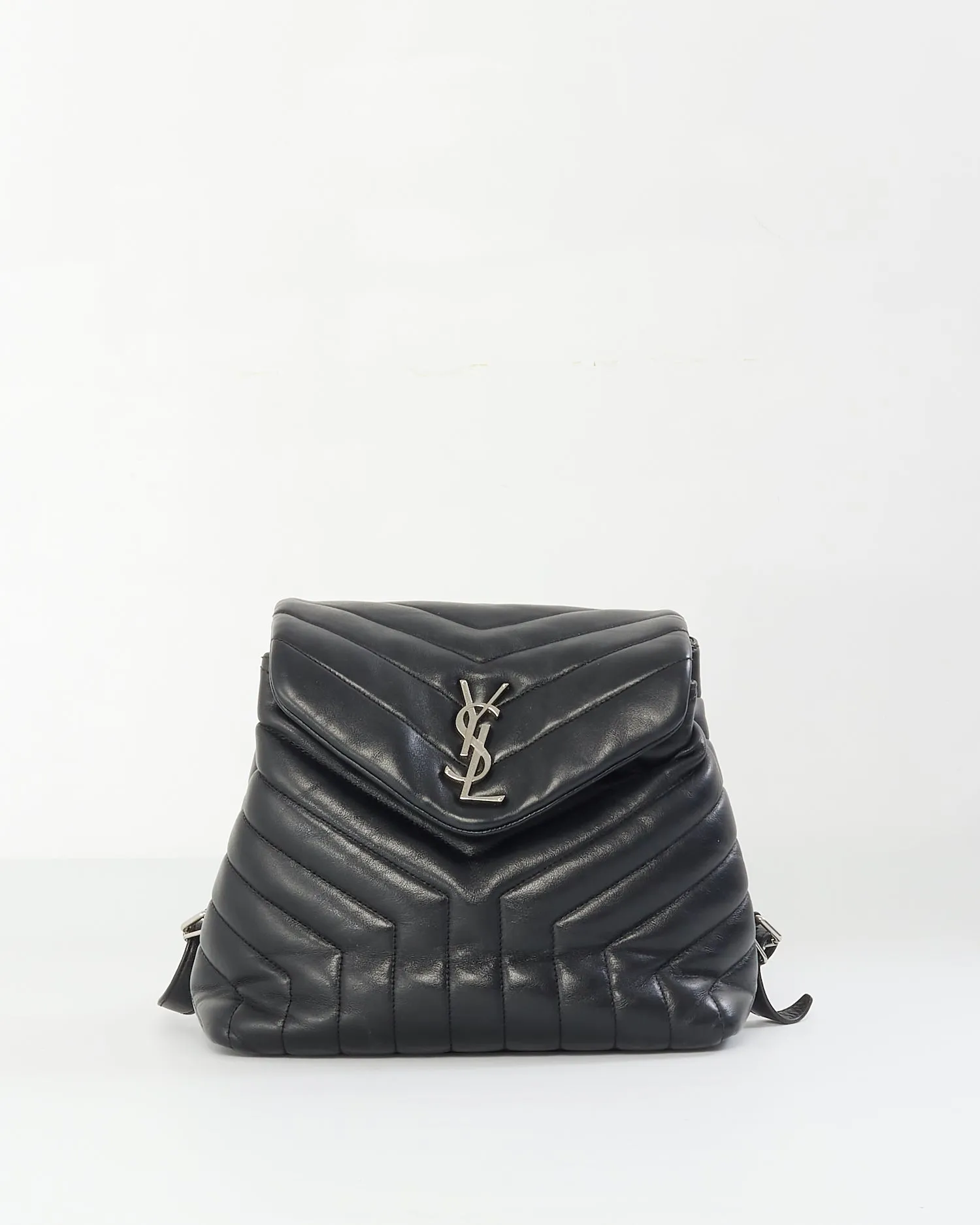Saint Laurent Black Y Quilted Leather Small Logo Loulou Backpack