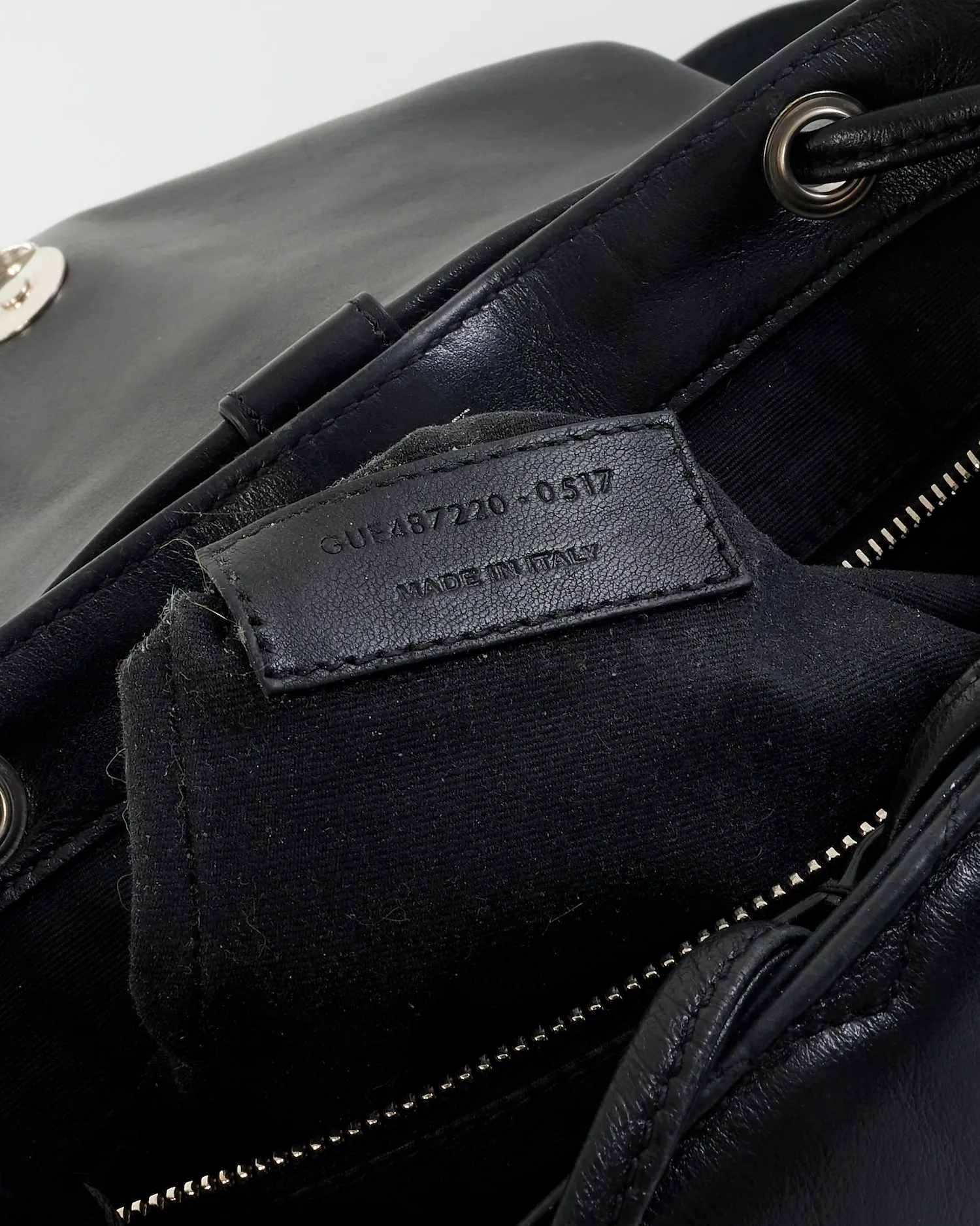 Saint Laurent Black Y Quilted Leather Small Logo Loulou Backpack