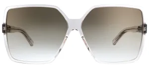 Saint Laurent SL 232Betty 005 Square Acetate Clear Sunglasses with Brown Gradient Lens