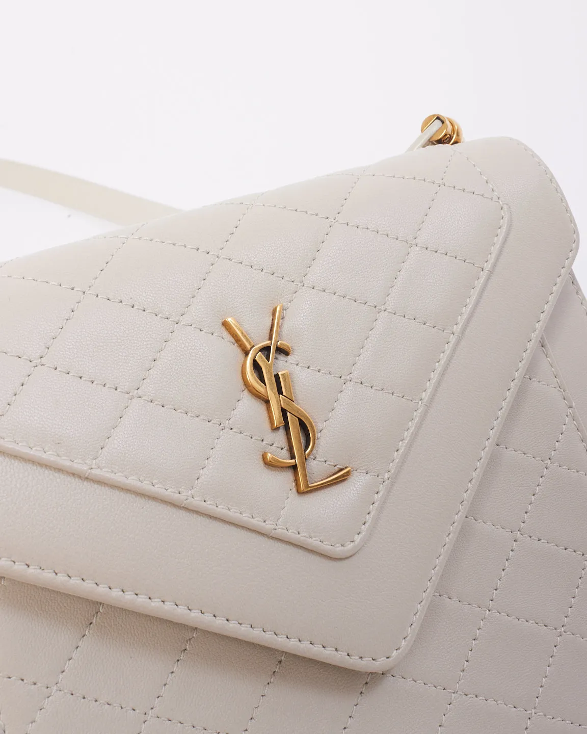 Saint Laurent White Gaby Mini Satchel Shoulder Bag