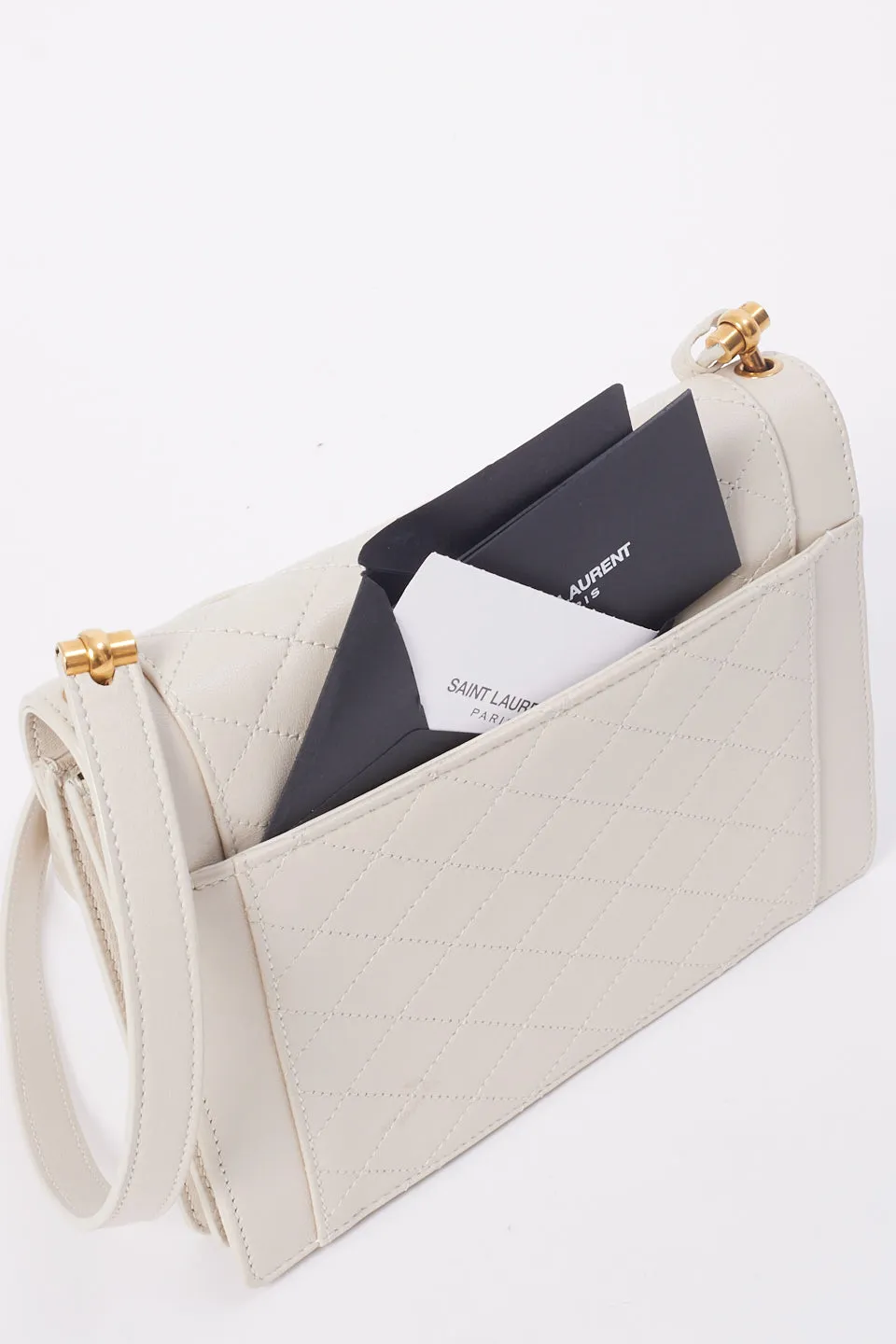 Saint Laurent White Gaby Mini Satchel Shoulder Bag