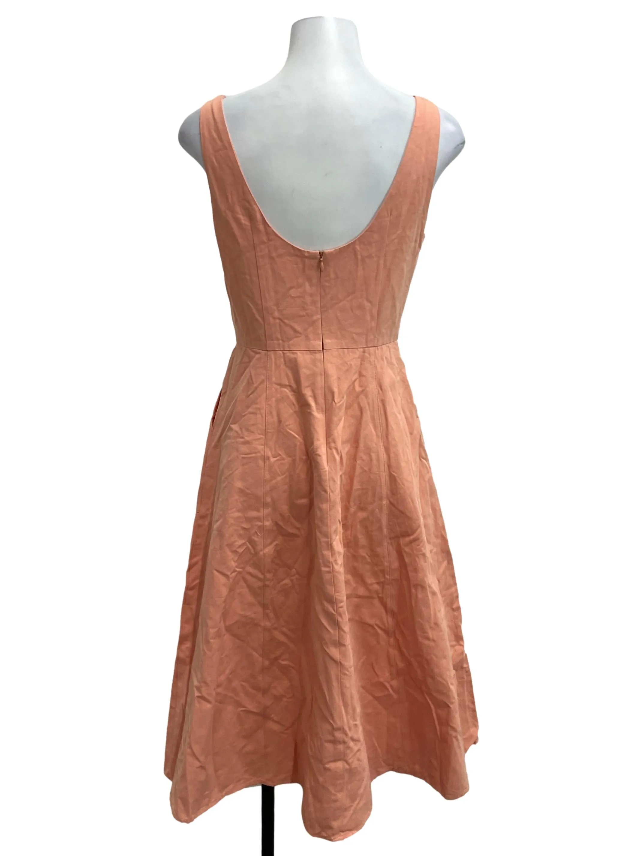 Salmon Pink Scoop Neck Midi Dress OSN