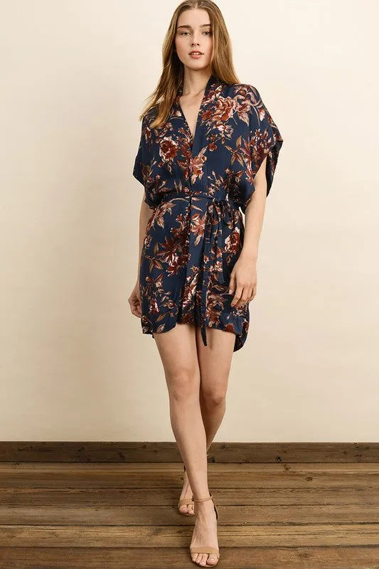 SAM FLORAL KIMONO DRESS