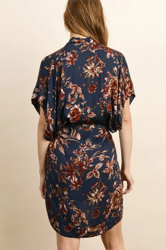 SAM FLORAL KIMONO DRESS