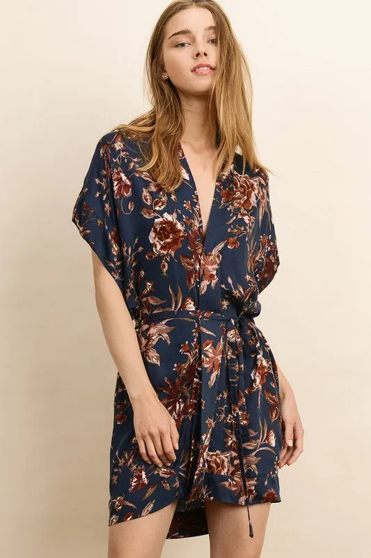 SAM FLORAL KIMONO DRESS