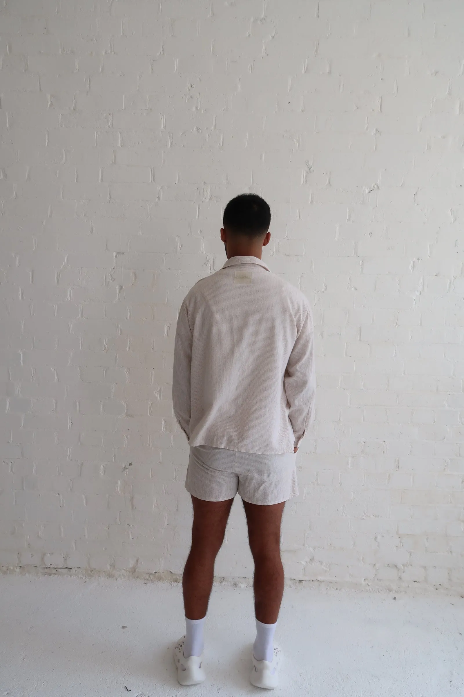 Sand Stripe Linen Boxer Shorts
