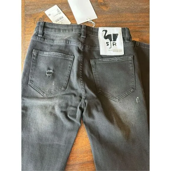 Sandrine Rose/Free People distressed black skinny jean