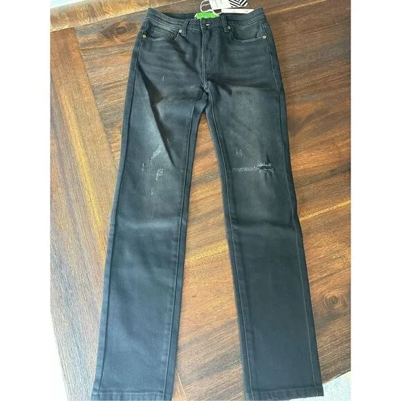 Sandrine Rose/Free People distressed black skinny jean