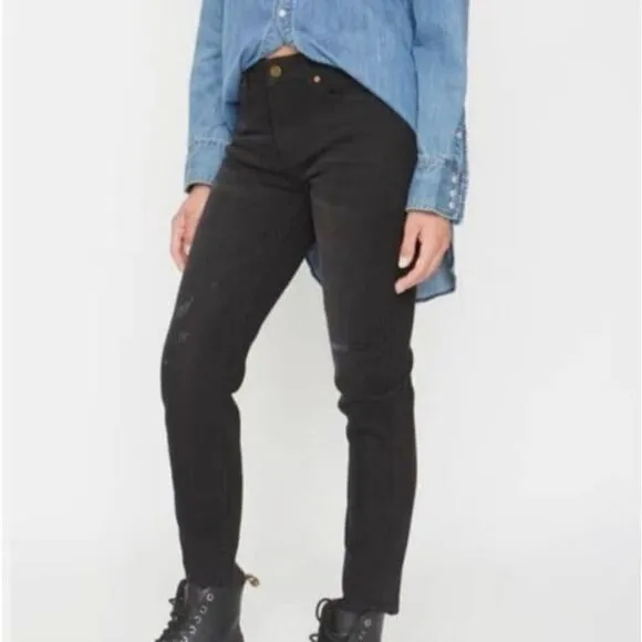 Sandrine Rose/Free People distressed black skinny jean