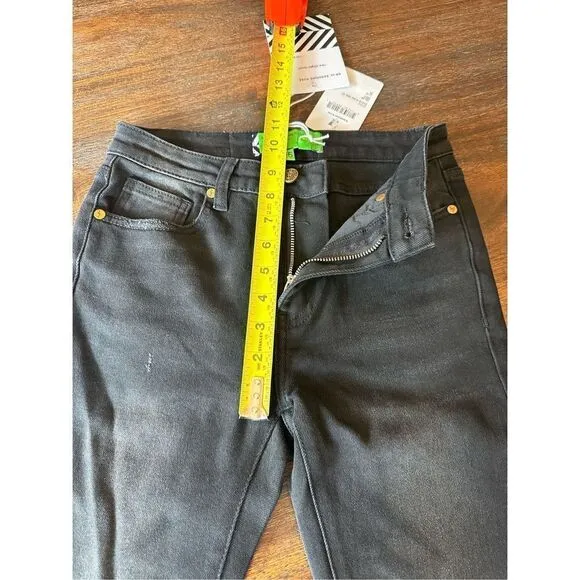 Sandrine Rose/Free People distressed black skinny jean
