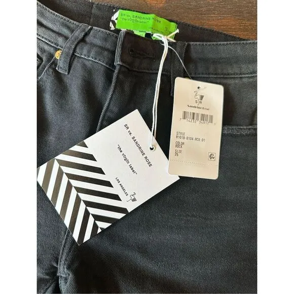 Sandrine Rose/Free People distressed black skinny jean