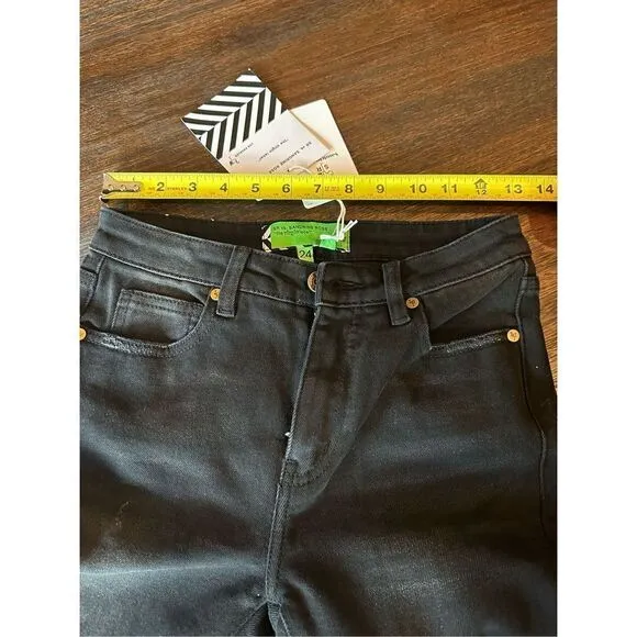 Sandrine Rose/Free People distressed black skinny jean