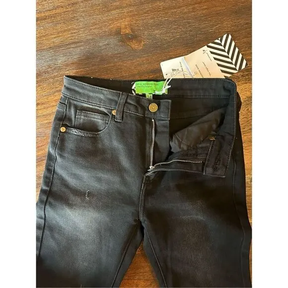 Sandrine Rose/Free People distressed black skinny jean