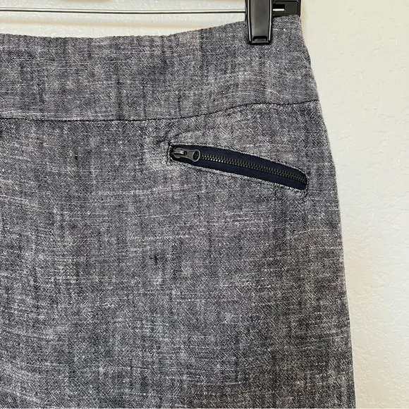 Sandro Studio linen blend chambray blue pencil skirt.  SZ 8