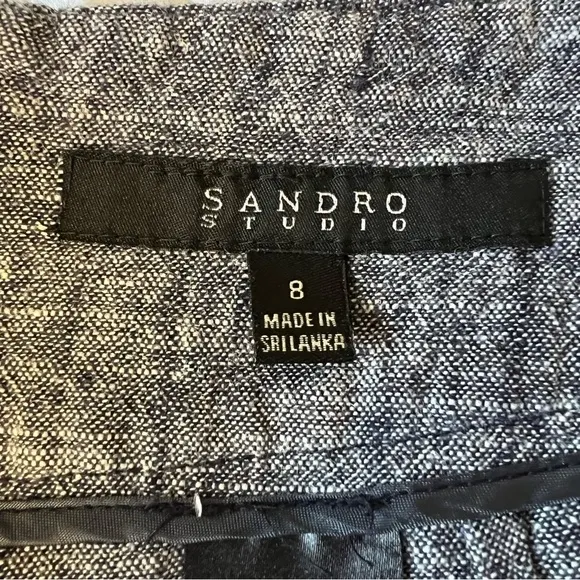 Sandro Studio linen blend chambray blue pencil skirt.  SZ 8