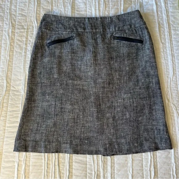 Sandro Studio linen blend chambray blue pencil skirt.  SZ 8