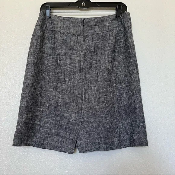 Sandro Studio linen blend chambray blue pencil skirt.  SZ 8
