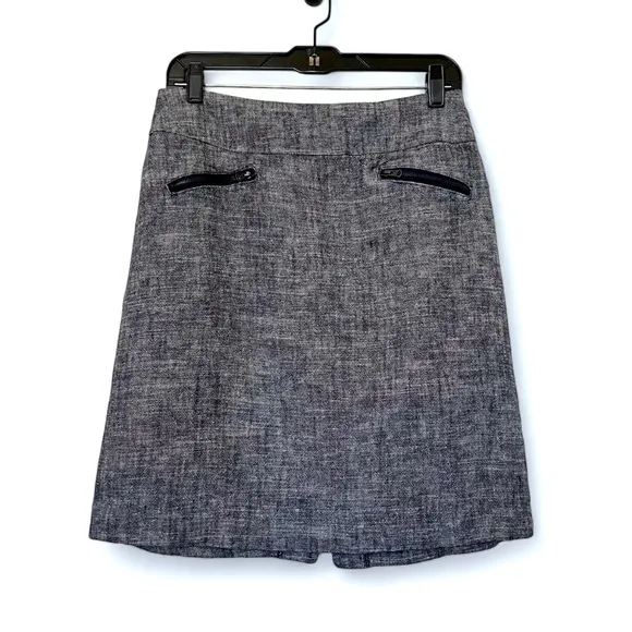 Sandro Studio linen blend chambray blue pencil skirt.  SZ 8