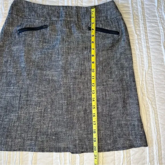 Sandro Studio linen blend chambray blue pencil skirt.  SZ 8