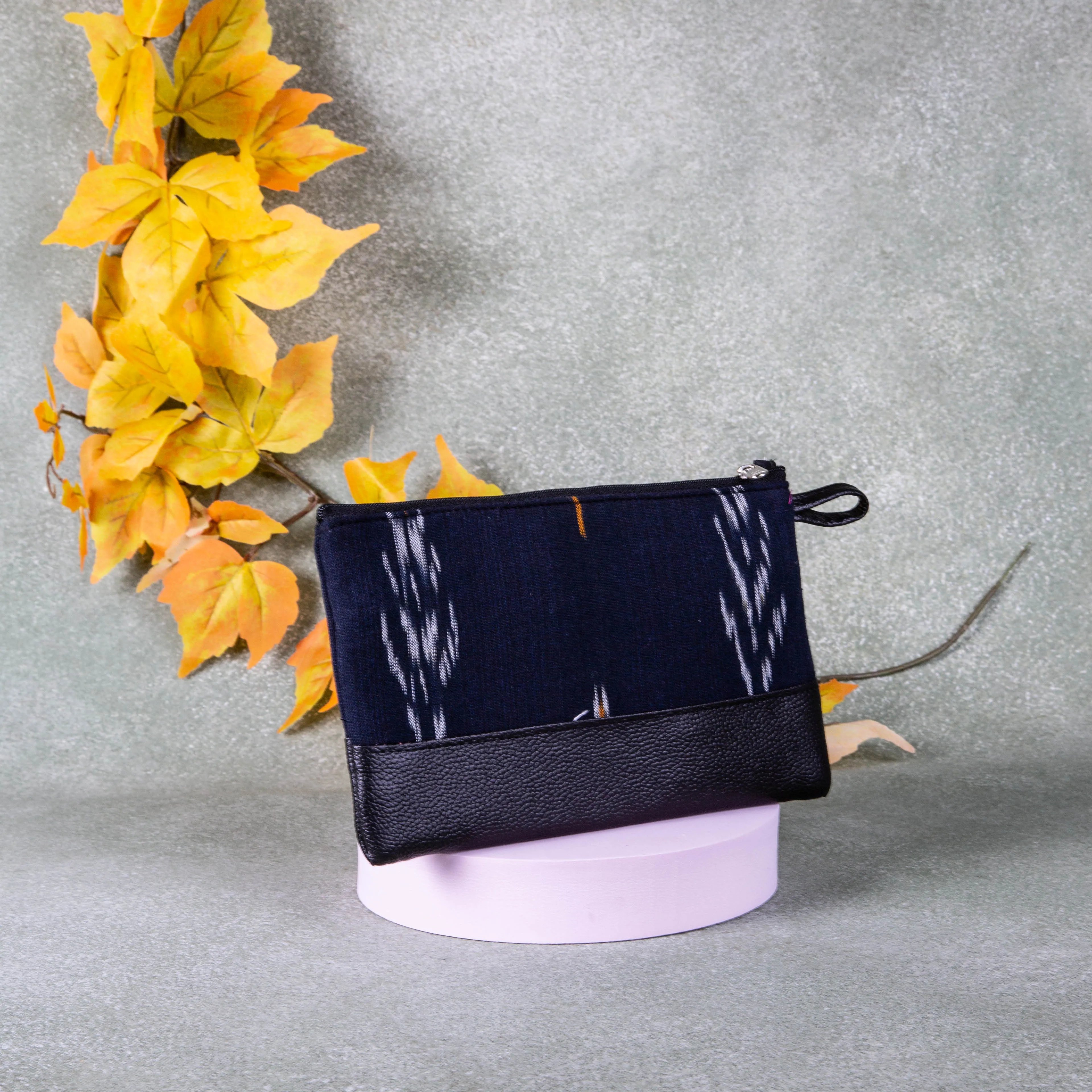 Sarus Crane Classic Purse Navy Blue Colour Design