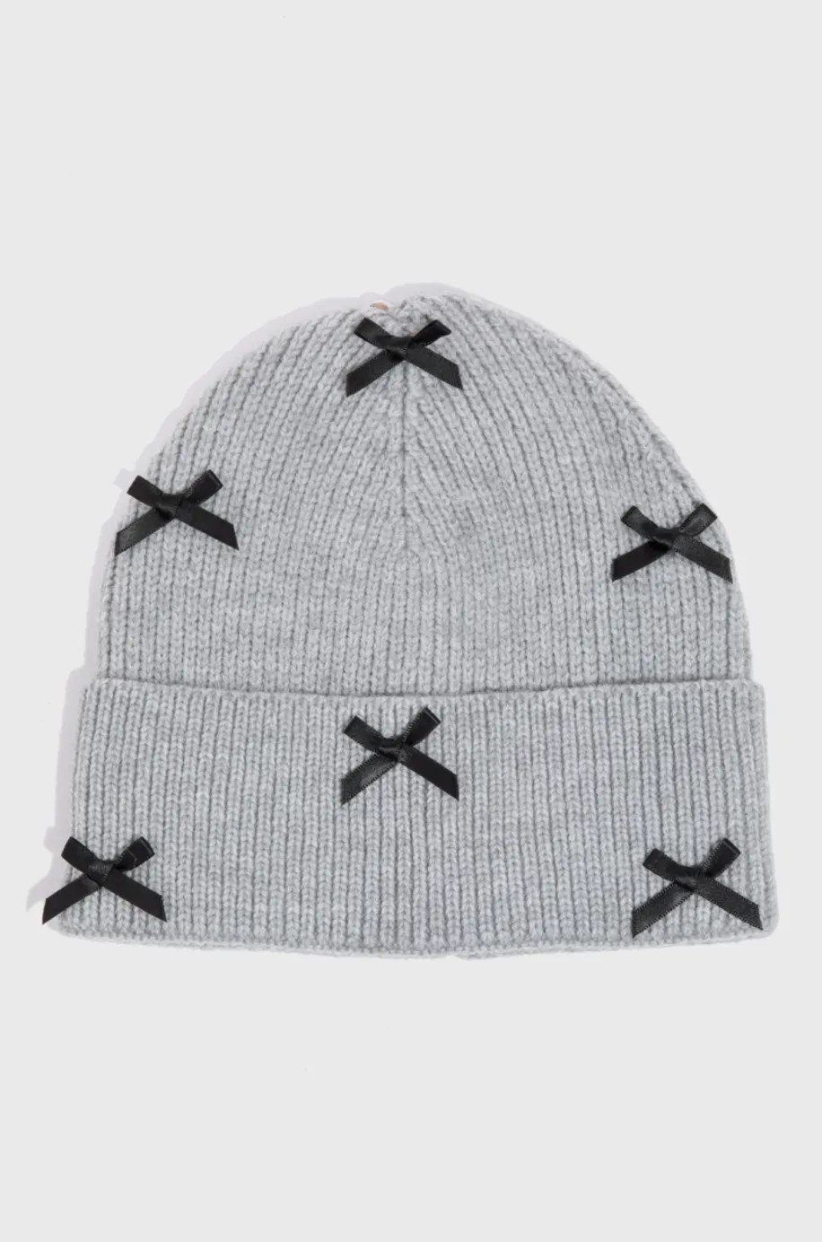 Satin Ribbon Bow Beanie