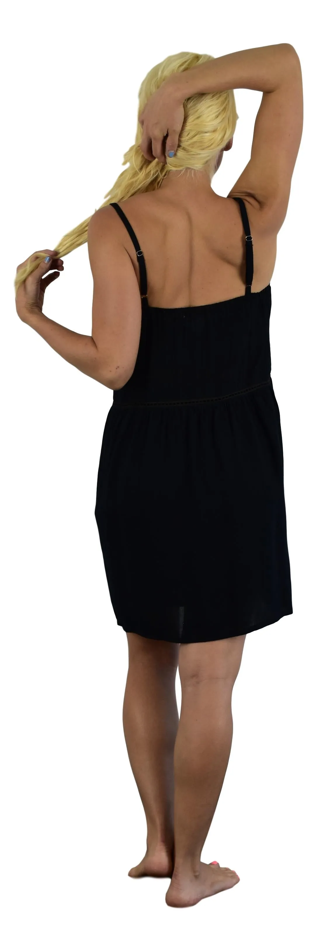 Secret Beach - Hanalei Dress - Black  - Chiffon Rayon with tape