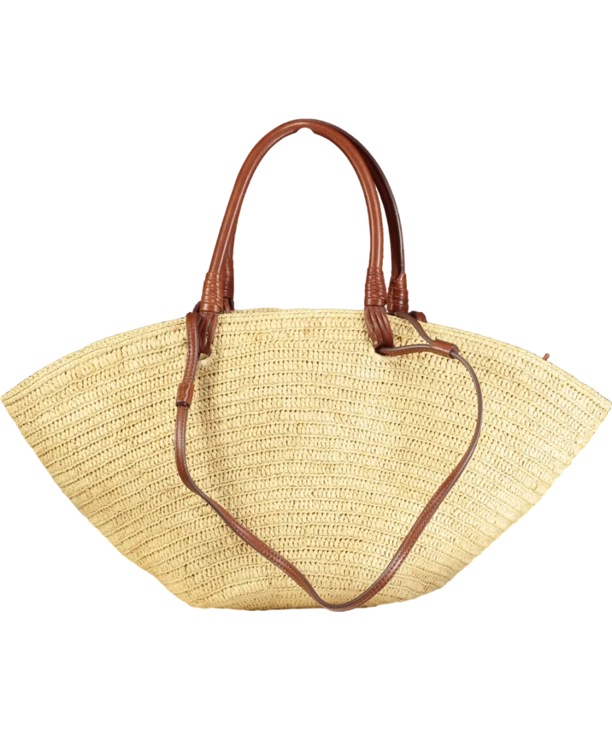 Sezane Natural / Tan leather Justine Large basket Bag