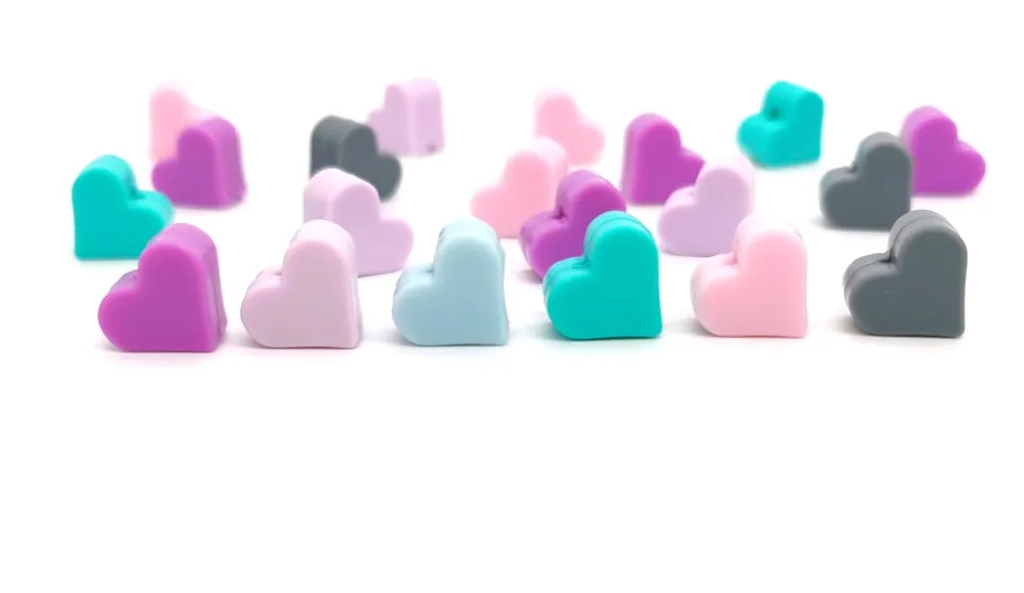 Silikon Motivperle Mini Herz