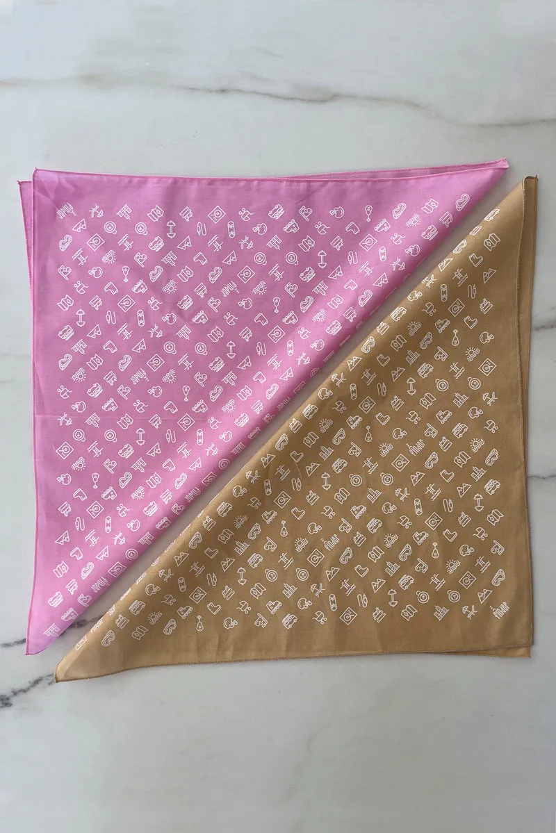 Silkscreened Cotton Bandana