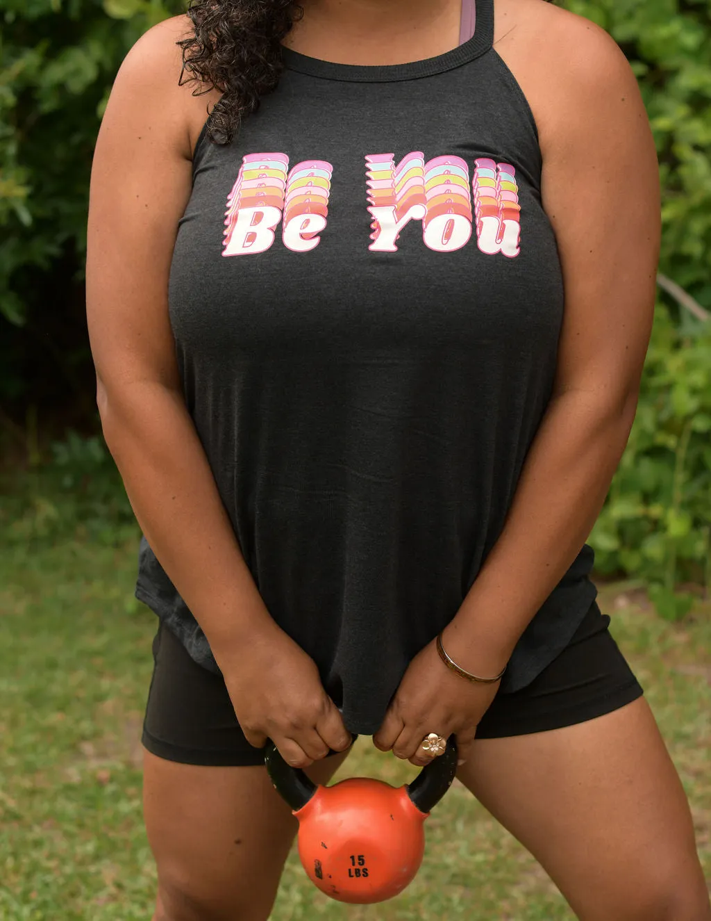 S.L.A.M. Be You Trendy Ribbed High Neck Tank