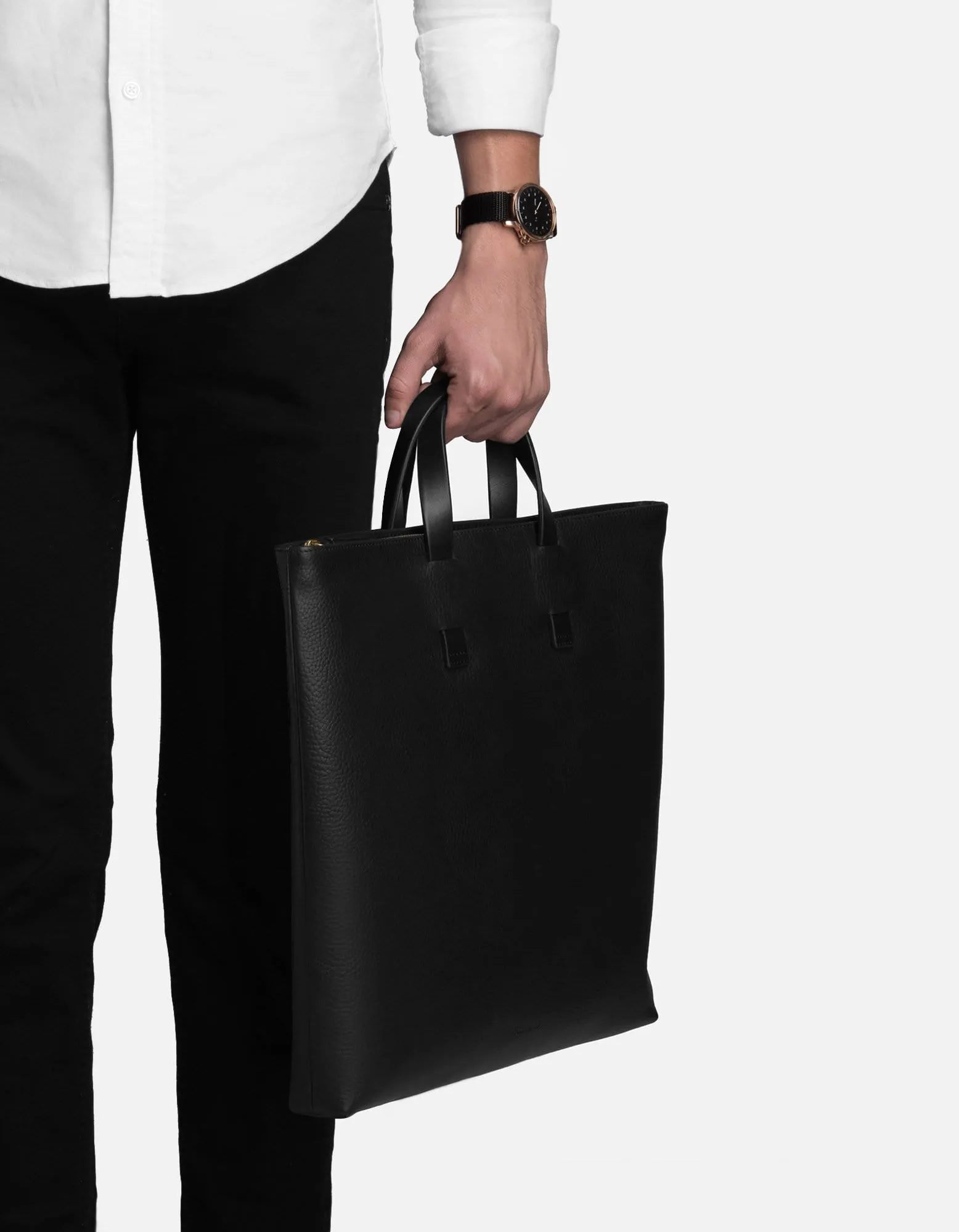 Slim Tote, Textured Black