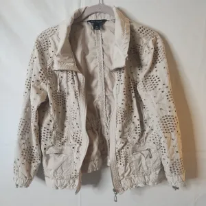 Sm Size 6 White House Black Market Casual Designer Women's Jacket With Front Poc
