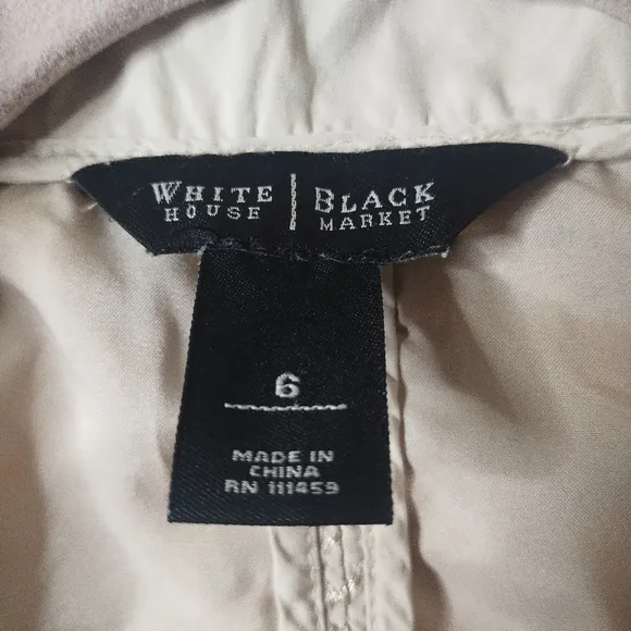 Sm Size 6 White House Black Market Casual Designer Women's Jacket With Front Poc