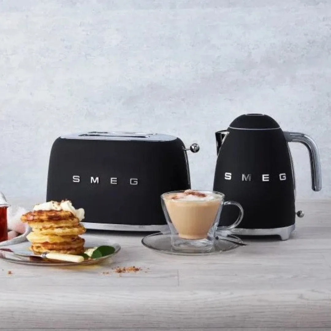 Smeg Retro 950W 2 Slice Toaster Matte Black TSF01BLMSA