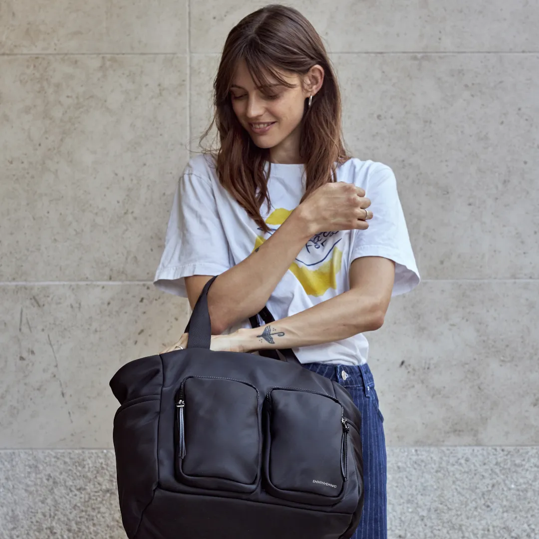 Soft shell changing bag tote - Black