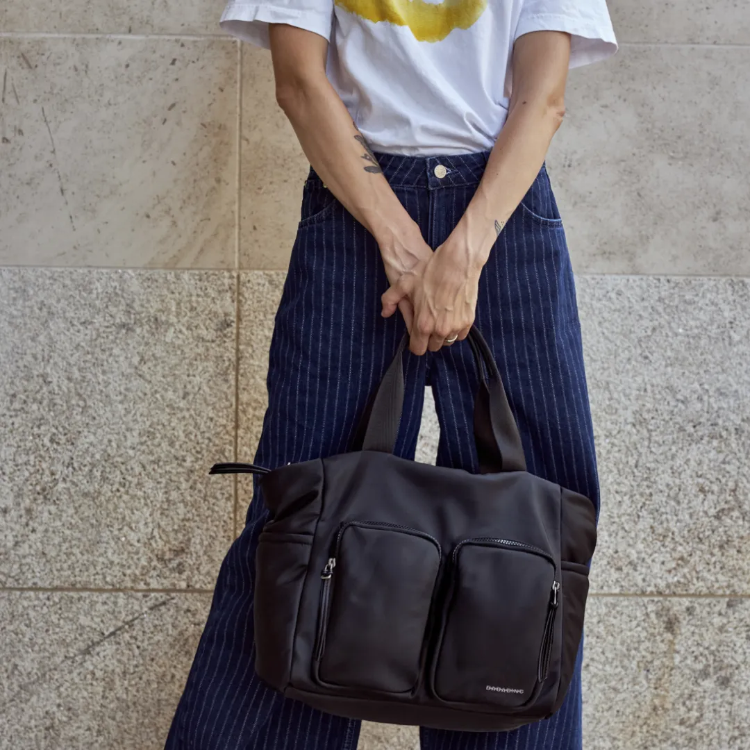 Soft shell changing bag tote - Black