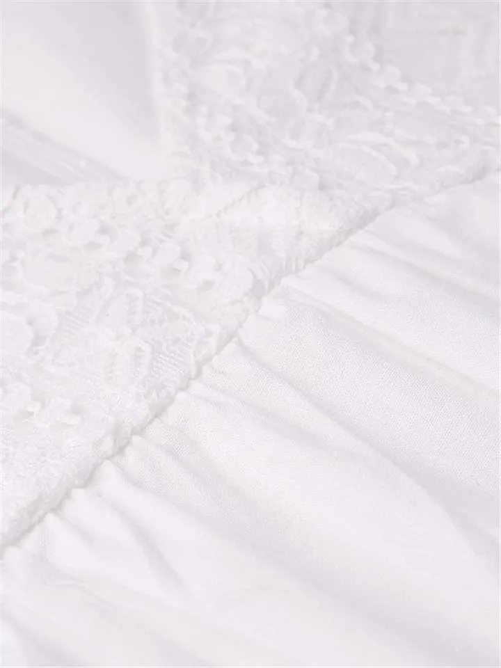 Soft Touch Ruffled Detailing V Neck Long Sleeve Loose Fit Maxi Nightgown