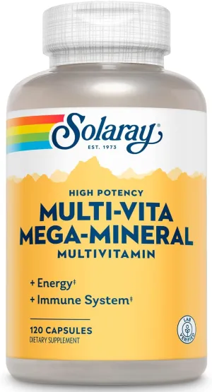 Solaray Multi-Vita Mega-Mineral Multi-Vitamin Capsules | 120 Count