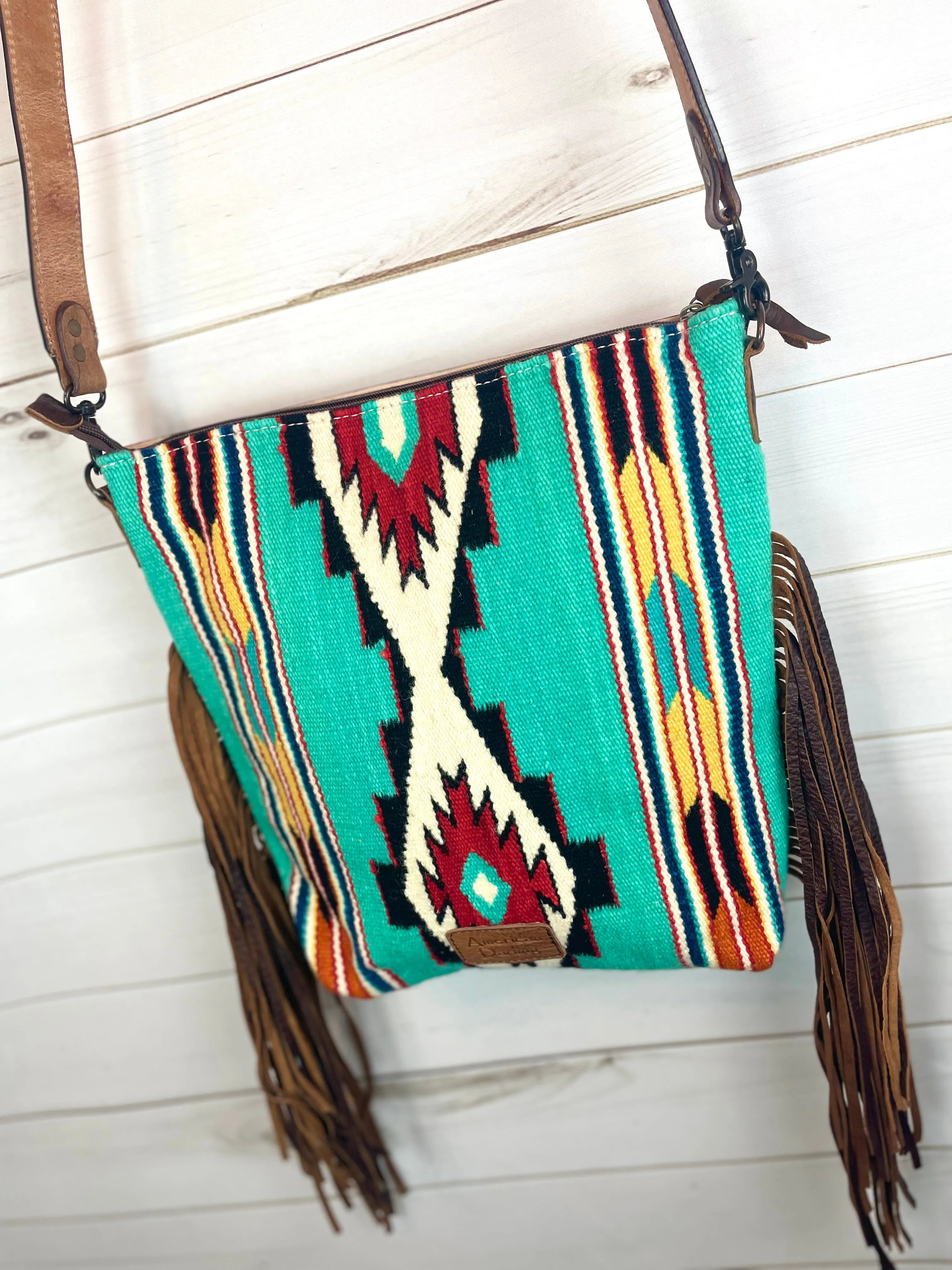 Sonora Bold Turquoise, Yellow, Orange, Red Wool Handbag