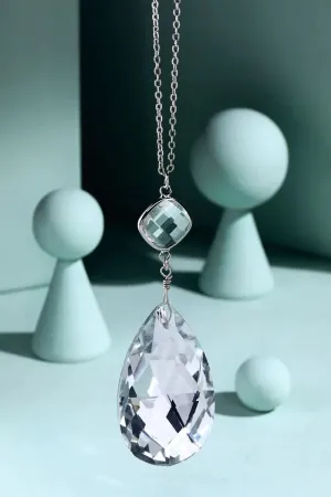 SOPHIA LONG TEARDROP PENDANT NECKLACE - 2 COLORS