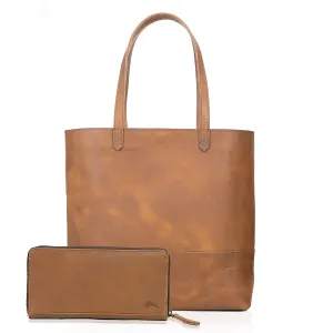 Sophie Buffalo Leather Tote Bag   Wallet Set