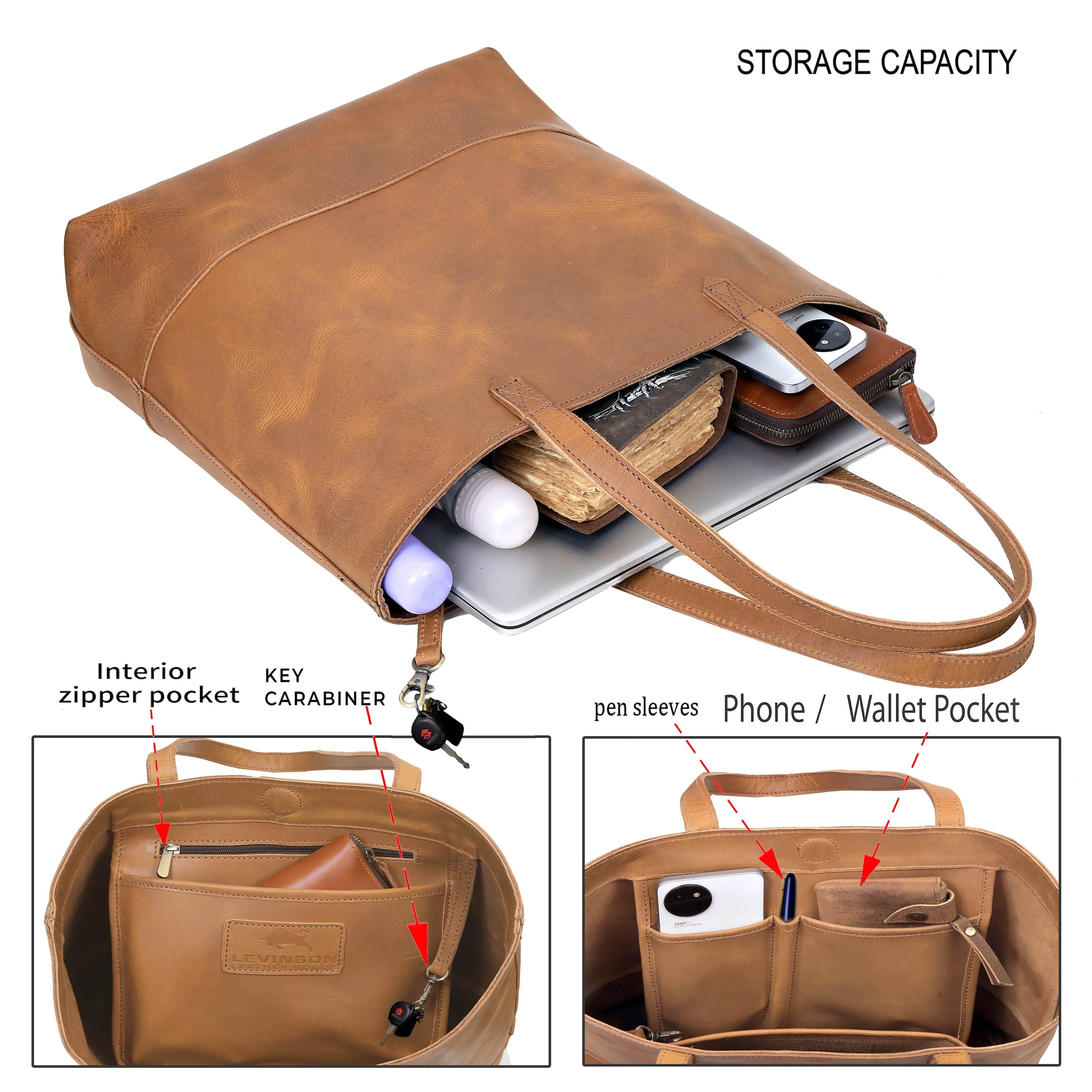 Sophie Buffalo Leather Tote Bag   Wallet Set